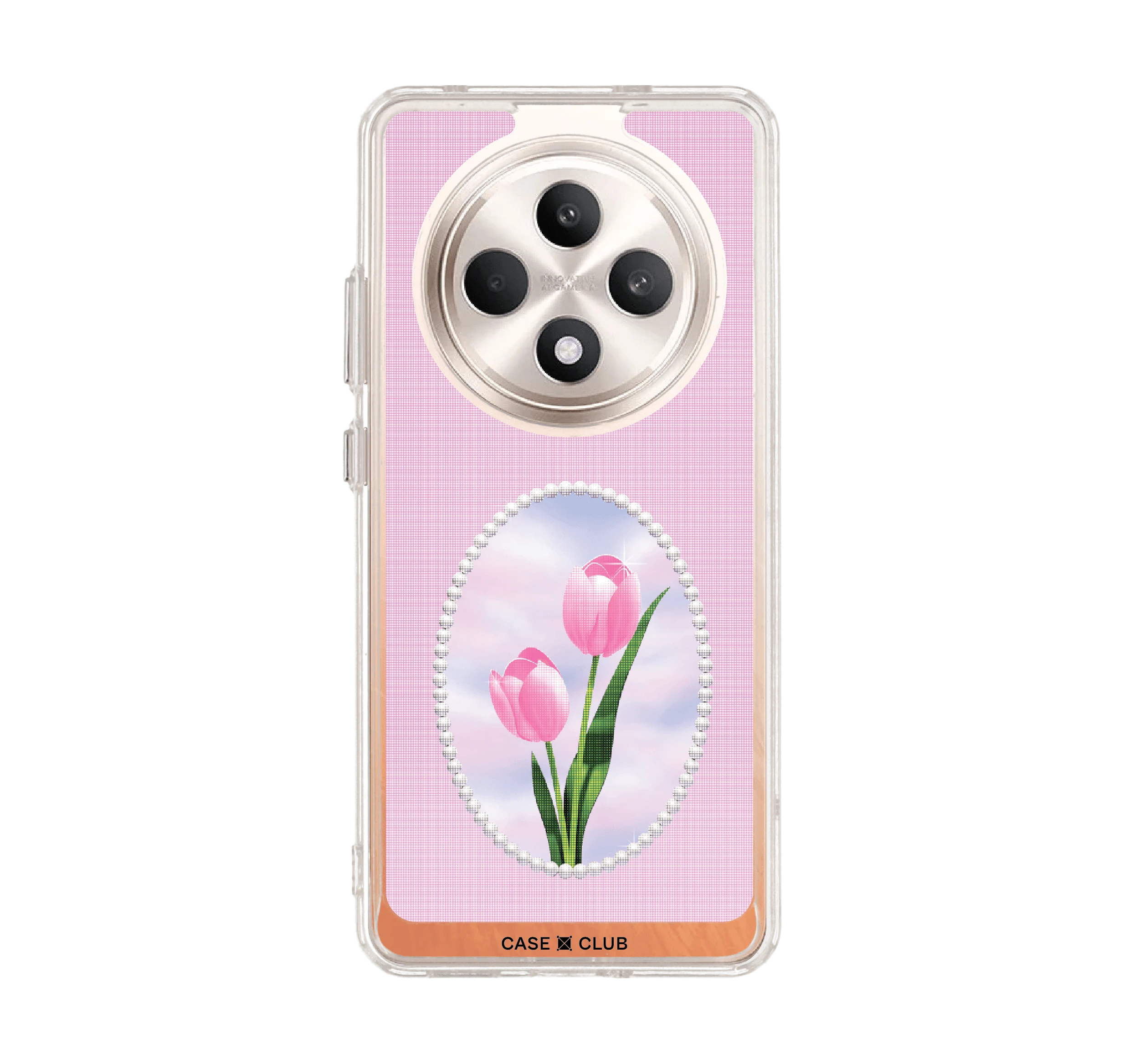 เคสใส oppo reno 12f กรอบรูปดอกทิวลิป